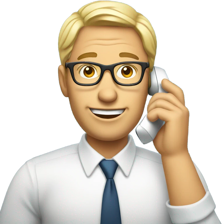 realtor talking on cell phone wearing glasses  emoji