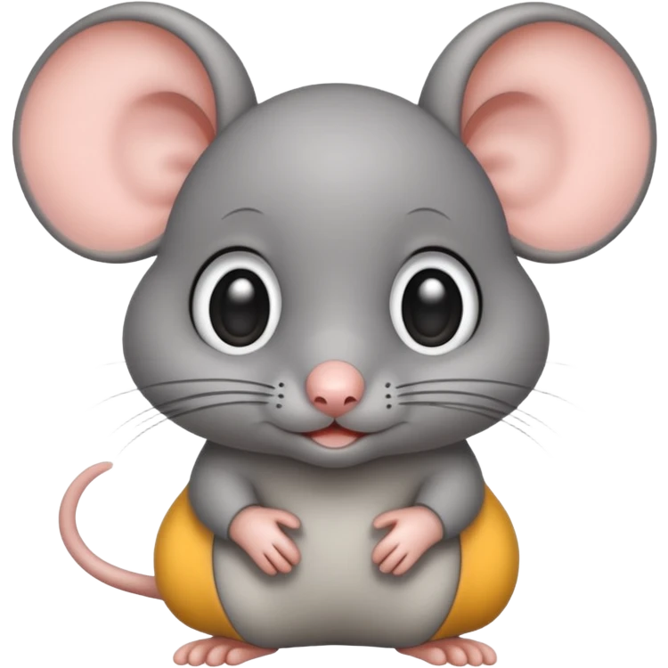 Quiet mouse cute baby mouse big eyes emoji