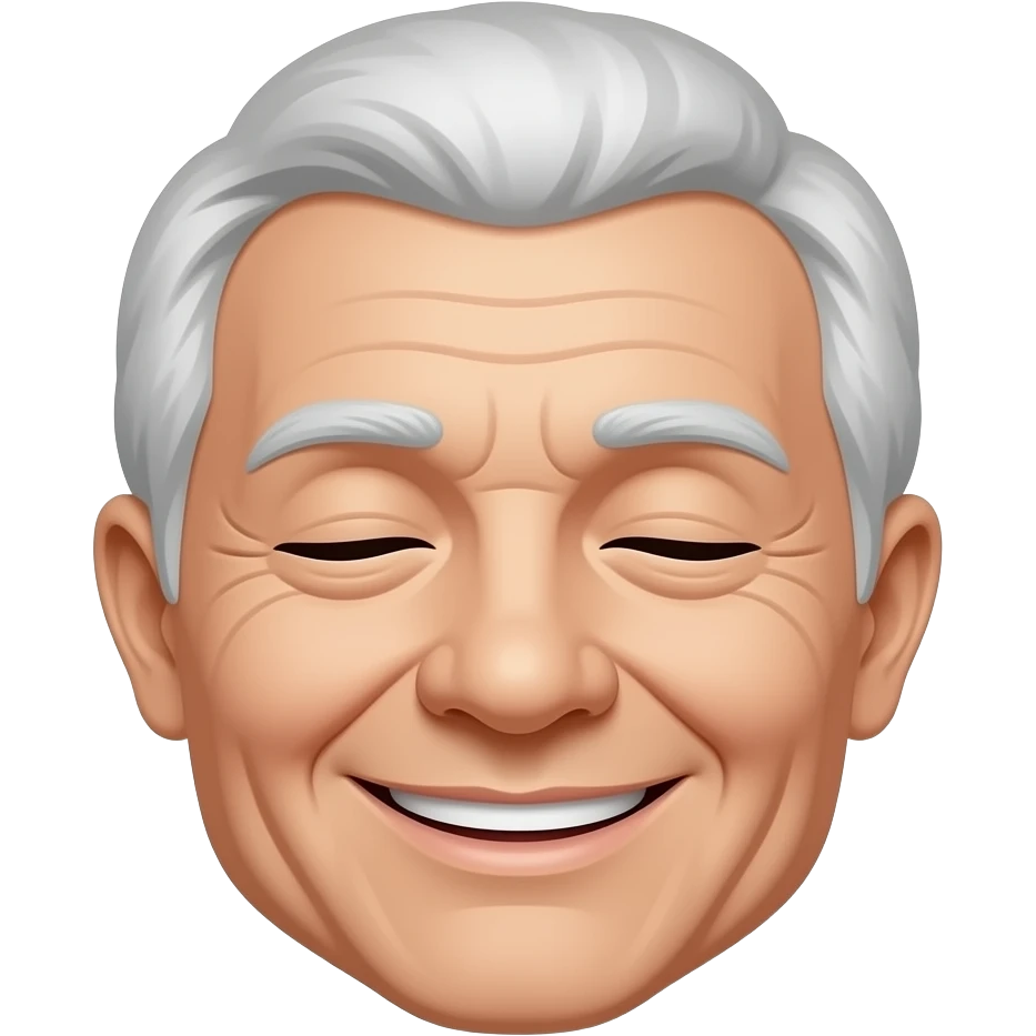 old closed eye grin face emoji