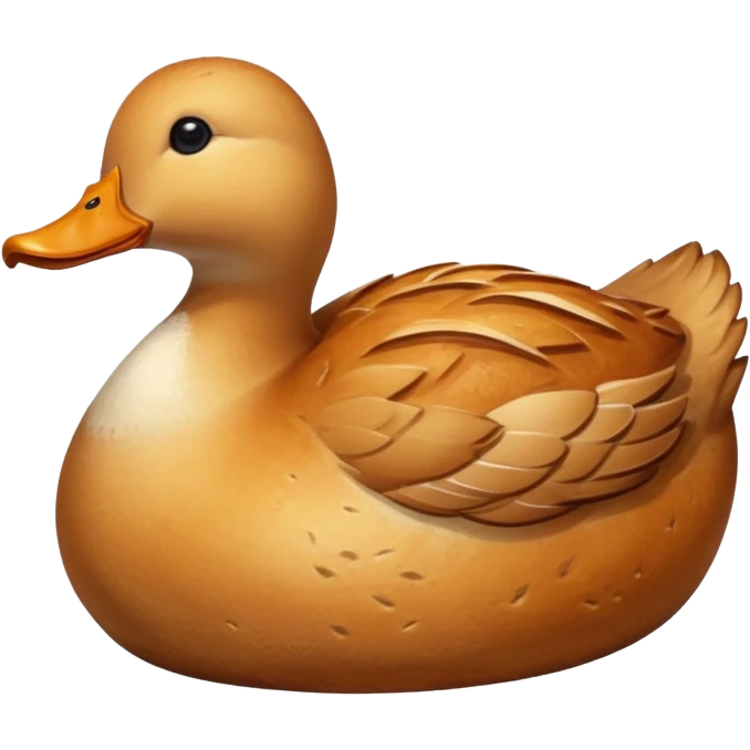 artisan bread that resembles a duck, crusty bread texture emoji