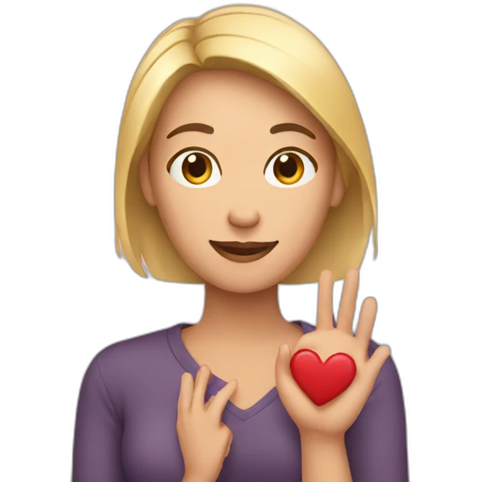 women with handheart emoji