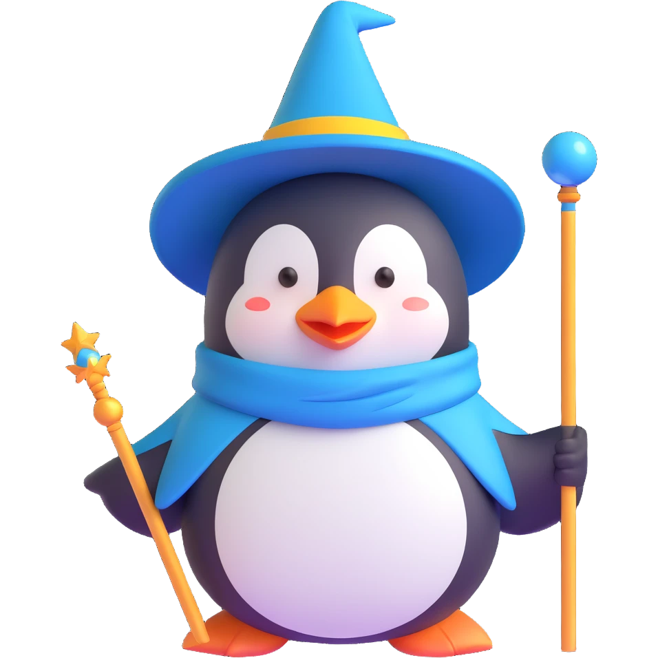 penguin wizard emoji