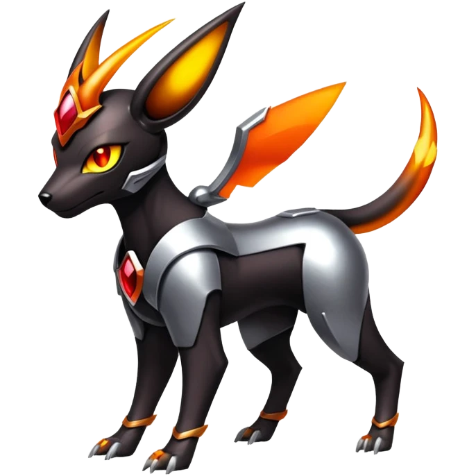 Shiny Gothic Exotic Futuristic Houndoom-Genesect-Torracat-Pokémon-Fakémon-hybrid-creature emoji
