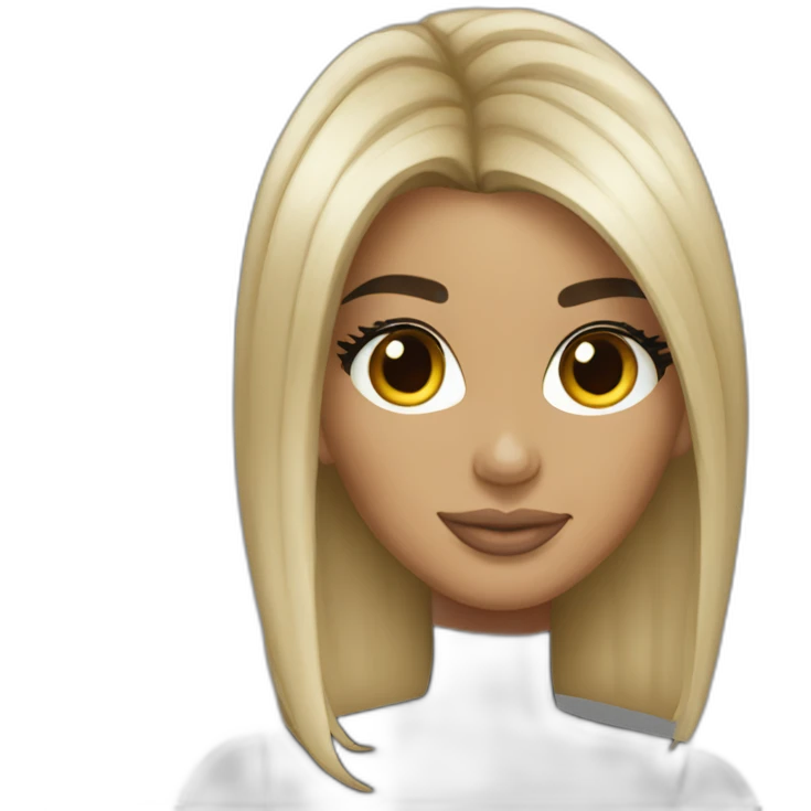 One Kim kardashian with hair black emoji