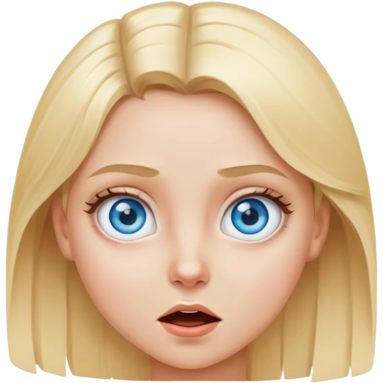 Blonde girl blue eyes going crazy emoji