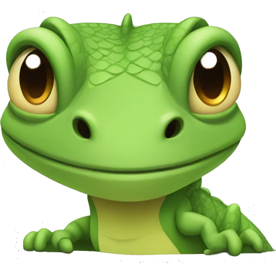 cartoon cute lizard, grumpy emoji