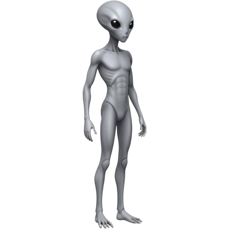 fullbody humanoid gray alien direct sideview emoji