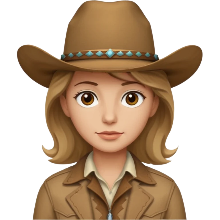 Ennis Del Mar with brown eyes, dark blonde hair, ivory shirt, brown jacket and cowboy hat emoji
