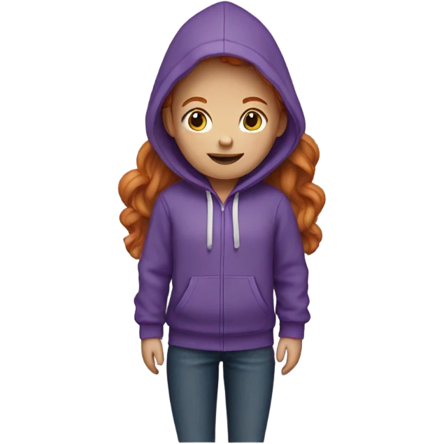 ginger girl in a purple hoodie emoji