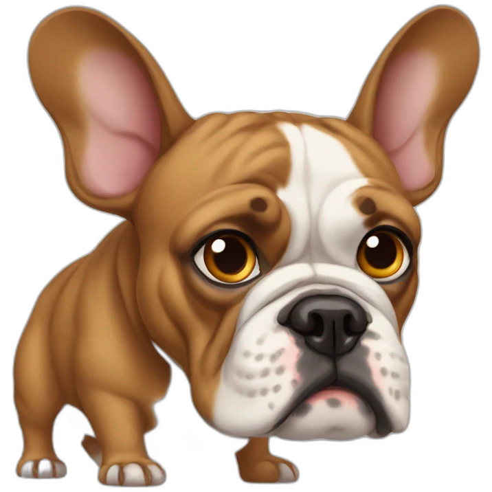 France-BullDog with big ears eyes small mouth emoji