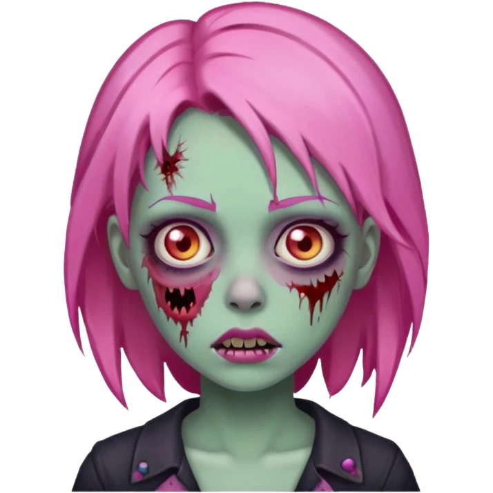 girl zombie with pink hair emoji