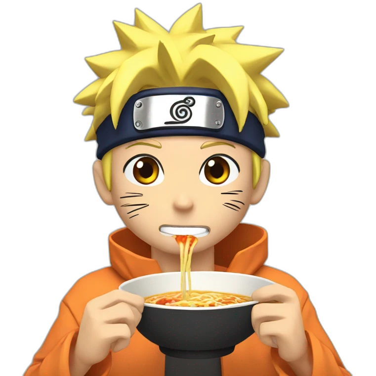 Naruto eating ramen emoji