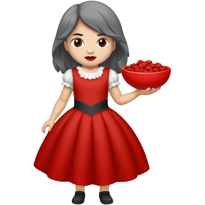 Lobo macho comiendo a la niña del cuento caperucita roja emoji