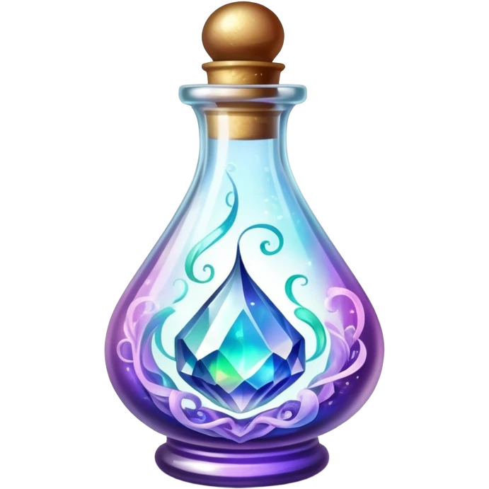 An ornate beautiful crystal vial containing a magical potion emoji
