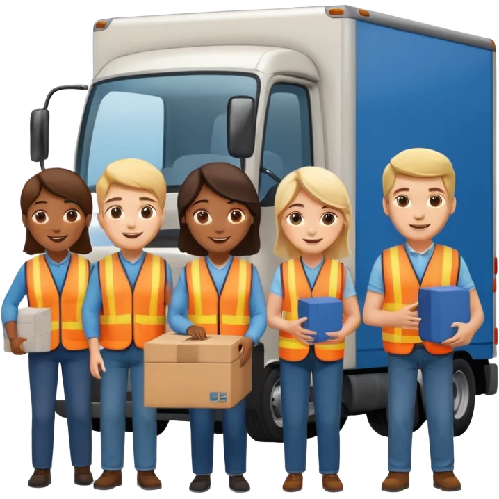 create a realistic emoji showing warehouse logistic partners emoji