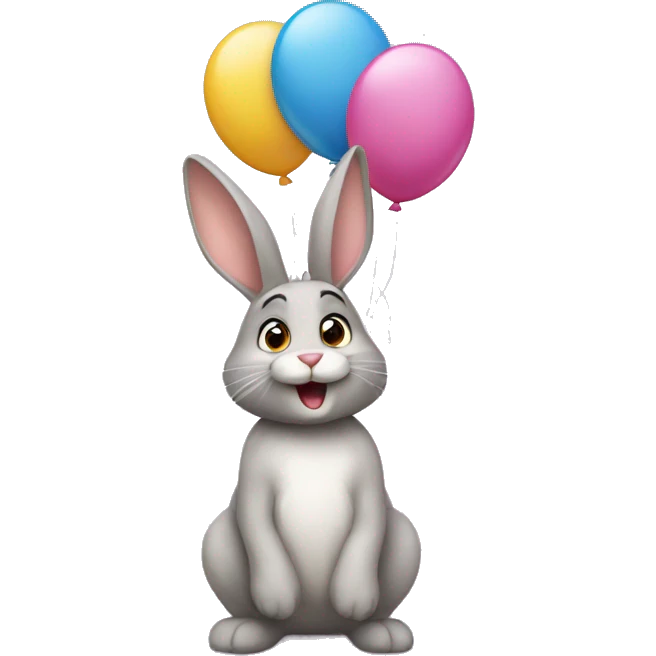 Bunny with balloons  emoji