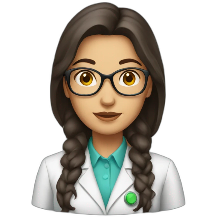 Brunette scientist woman emoji