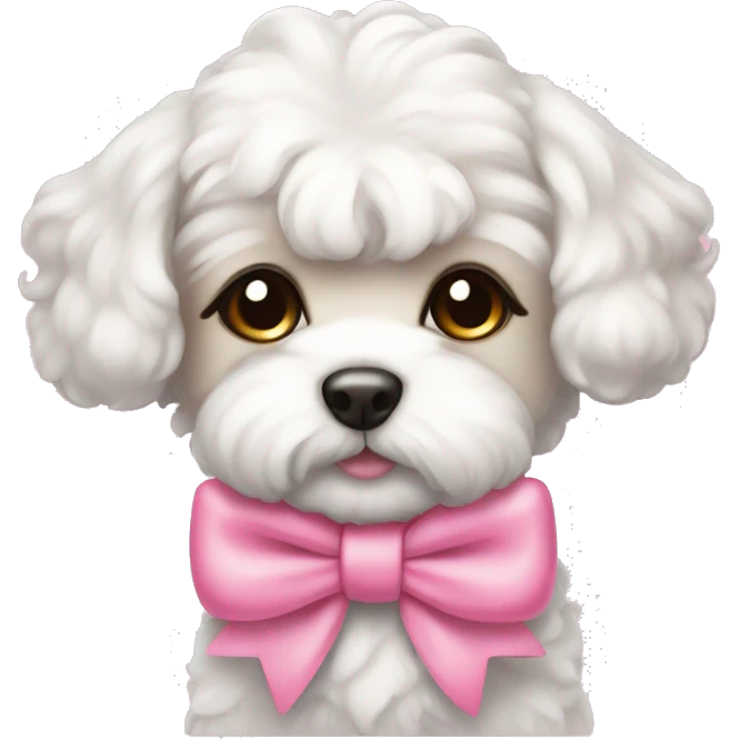 Schichon puppy pink bow emoji