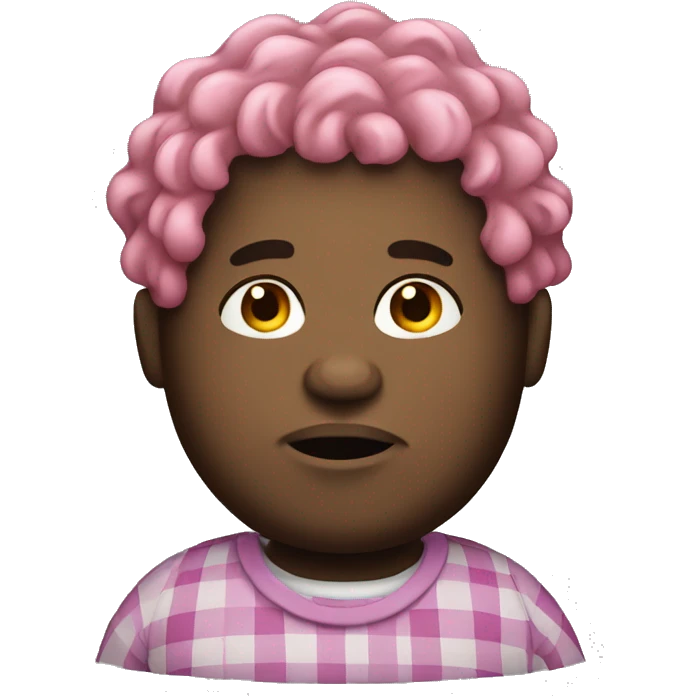 Very Fat black guy with curly pink hair emoji