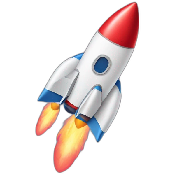 rocket with hearts emoji