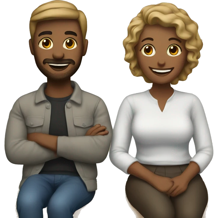 couple enjoying brunxh emoji