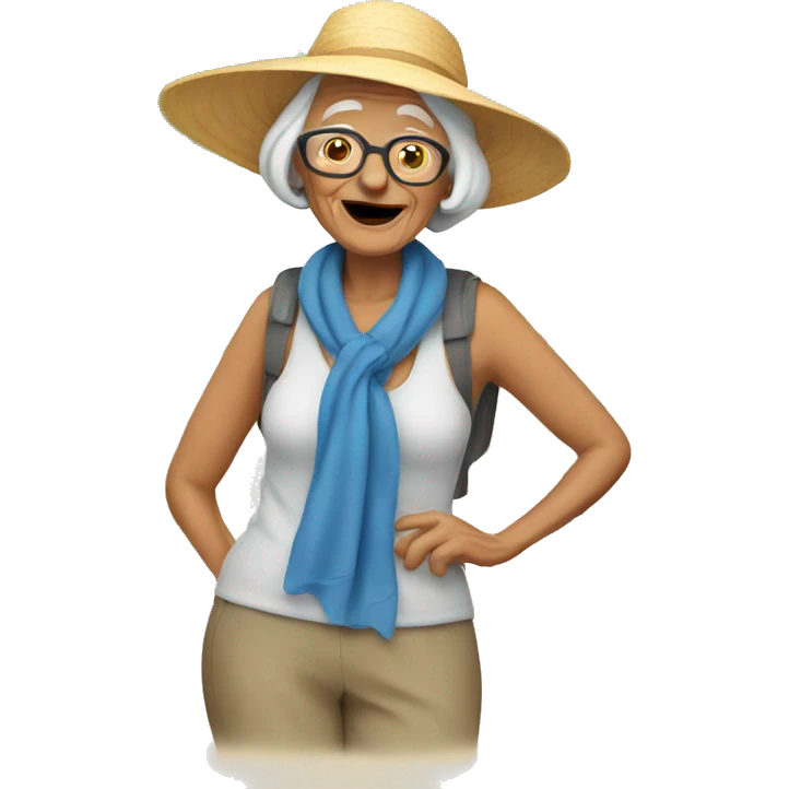 Old lady on vacation  emoji