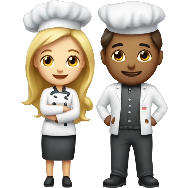 cute couple chef and pharmacist emoji