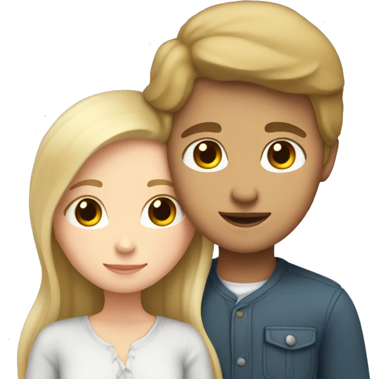 white boy and white girl cuddling  emoji