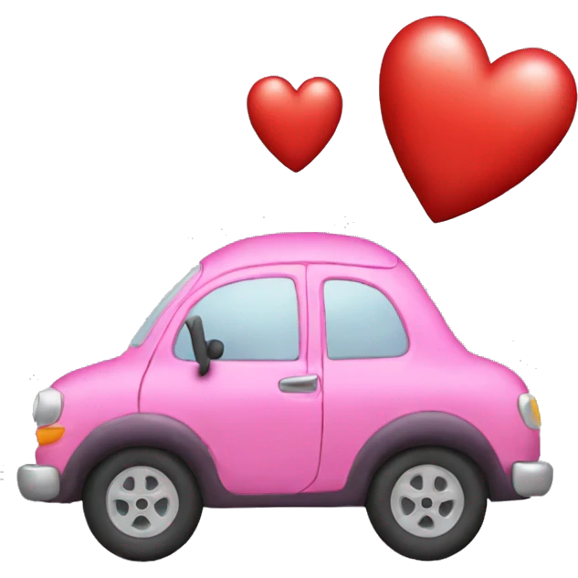Car with heart shaped hat emoji