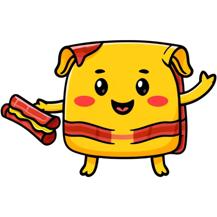 winking emoji holding a bacon strip emoji