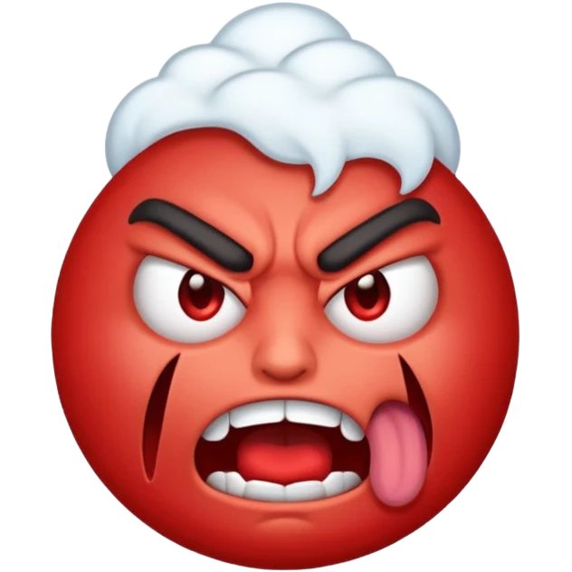 Angry face emoji frothing from the mouth totaly irritated emoji
