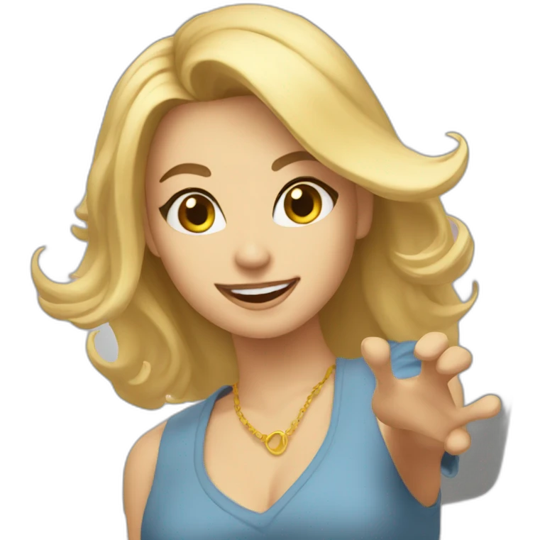 Martha blonde dance with cat emoji