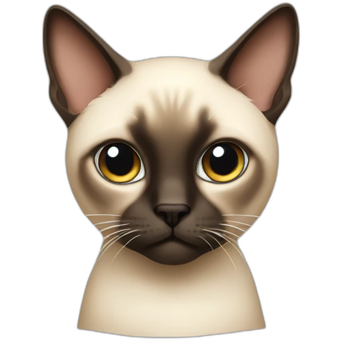 siamese cat with bored face emoji