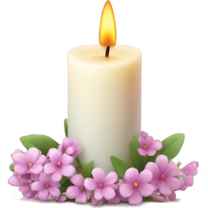 Spring candle with flowers  emoji