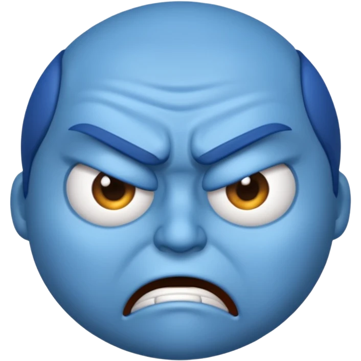Blue emoji angry  emoji