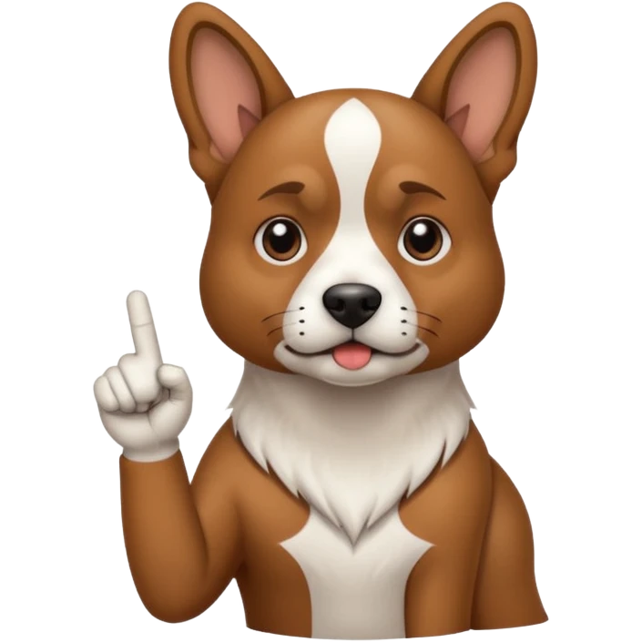 Dog with middle finger  emoji