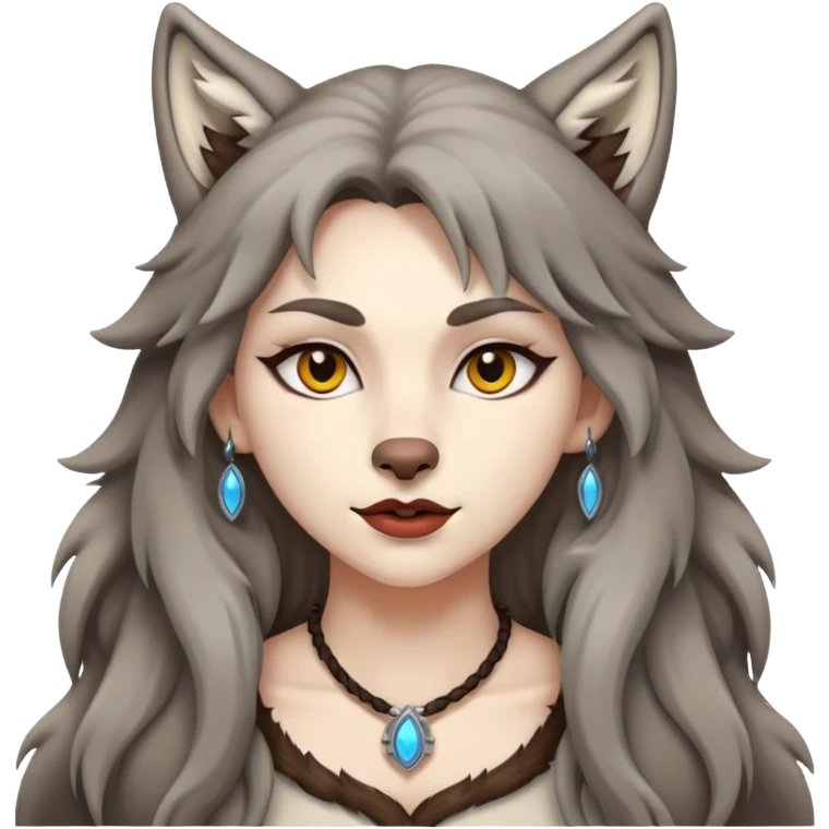 Wolf but the half women emoji