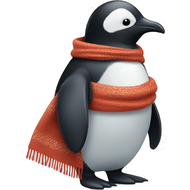 Penguin wearing scarf emoji