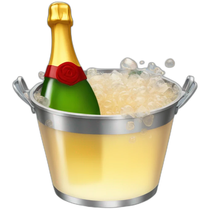 red fich in a transparent champagne bucket emoji