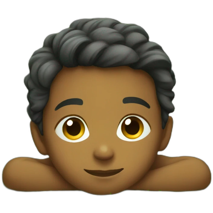 kid resting on the grass emoji