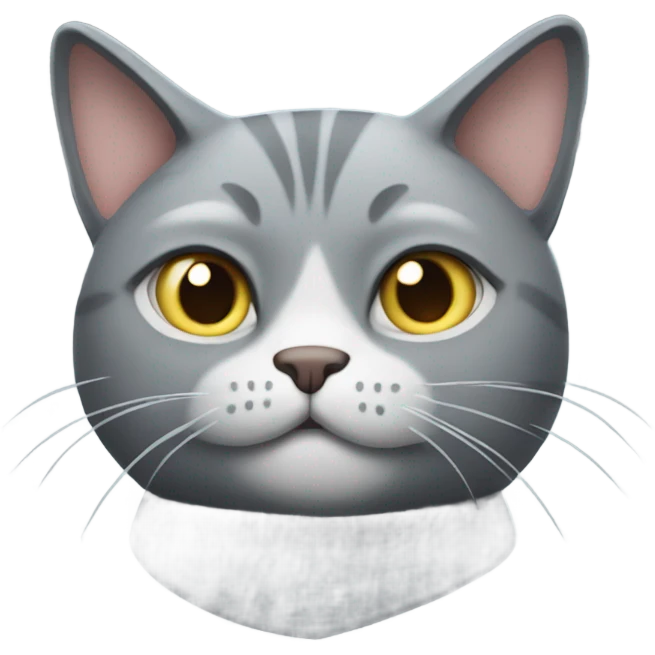 Jealous grey cat emoji