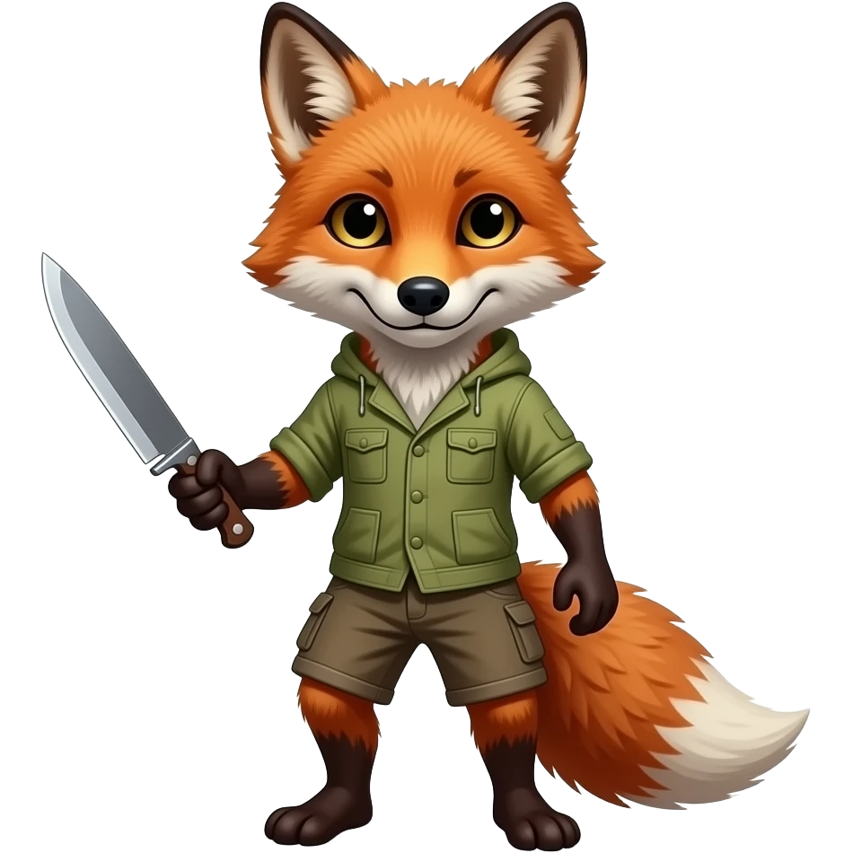 Fox with knife scary emoji
