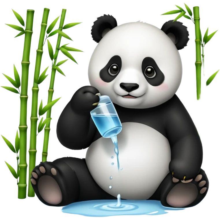 Panda drinking water  emoji