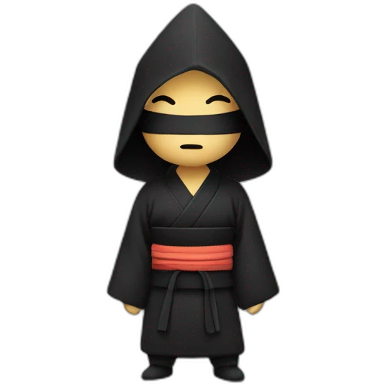 Un vieux ninja en kimono noir emoji