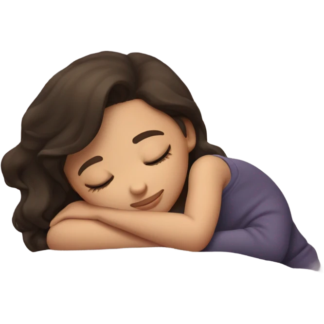 Brunette girl sleeping emoji