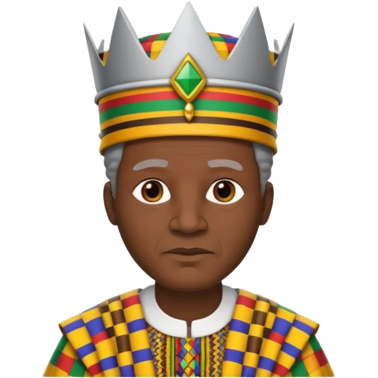 Create an emoji of an old African king wearing kente cloth, white shirt and kufi hat emoji