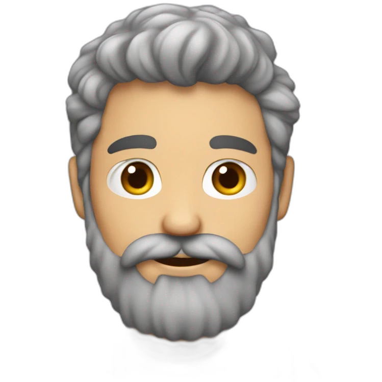 hombre pelo gris barba de candado comiendo pastel emoji