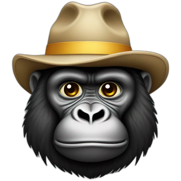 Gorila with hat emoji
