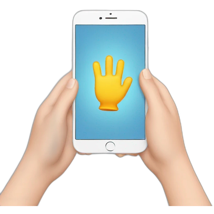 hand holding phone emoji