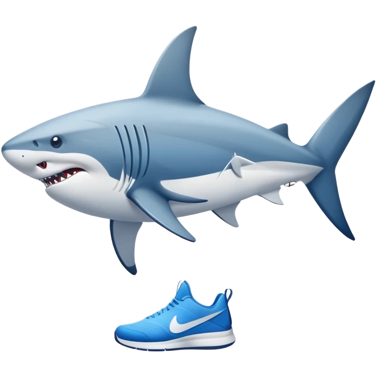 Tiburón con tenis Nike azules  emoji